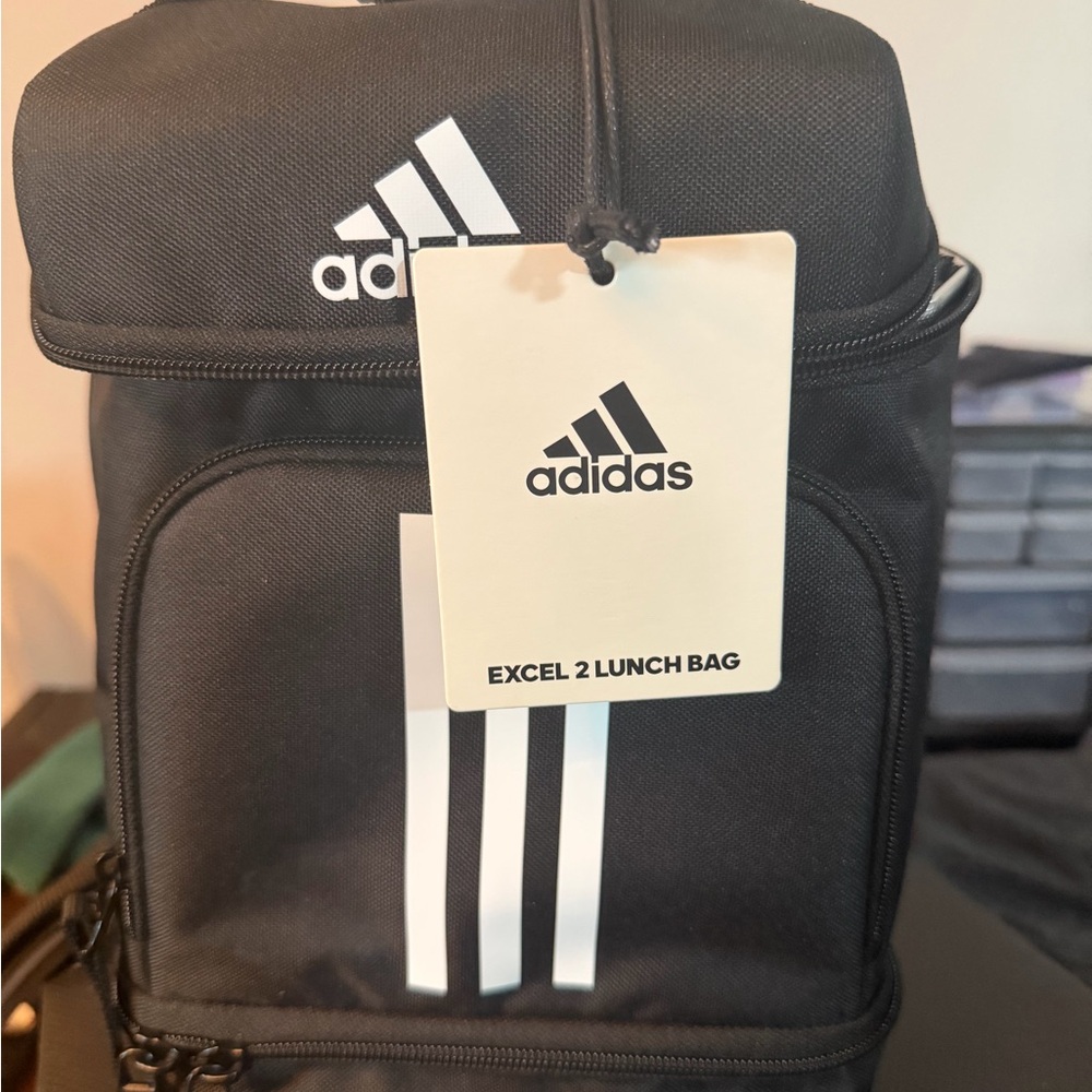 Adidas Black and White Men's Lunch Bag